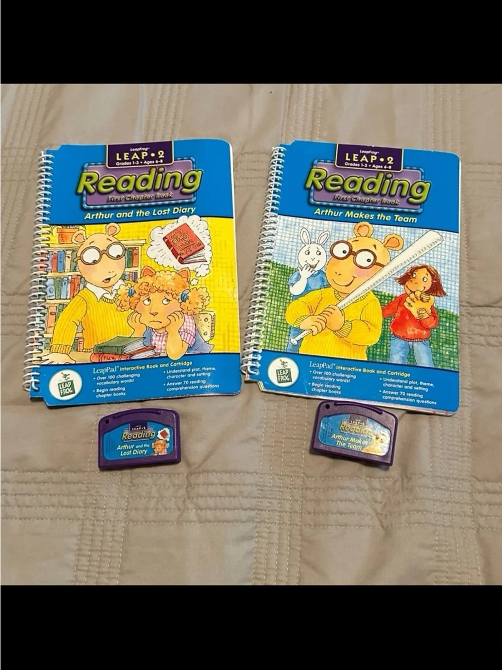 LEAP FROG My First Chapter Books Arthur 2 Books & 2 Cartridges  RARE!